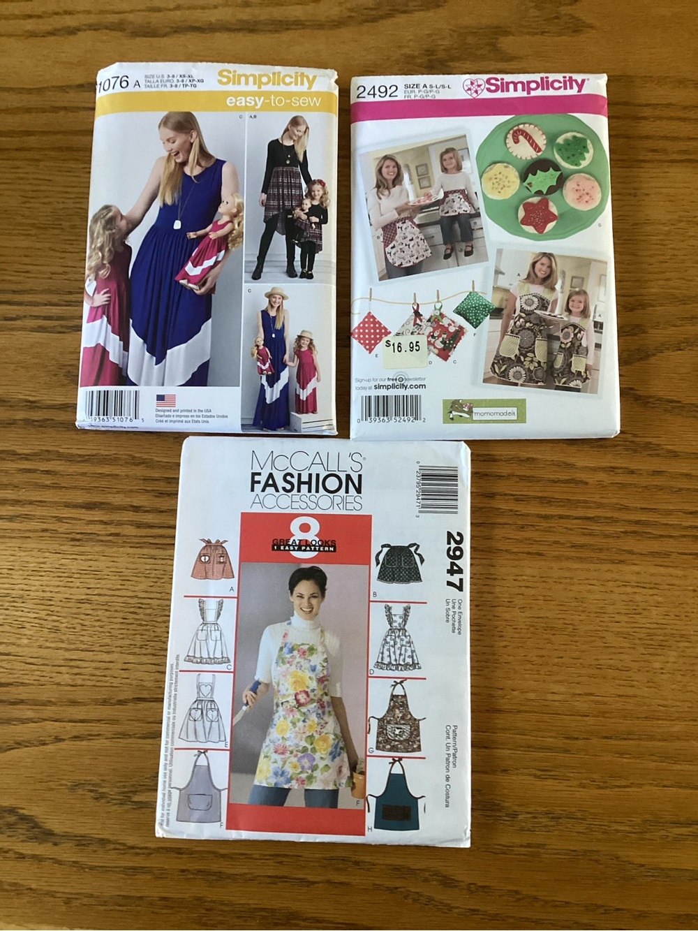 Simplicity and McCalls dress and apron patterns